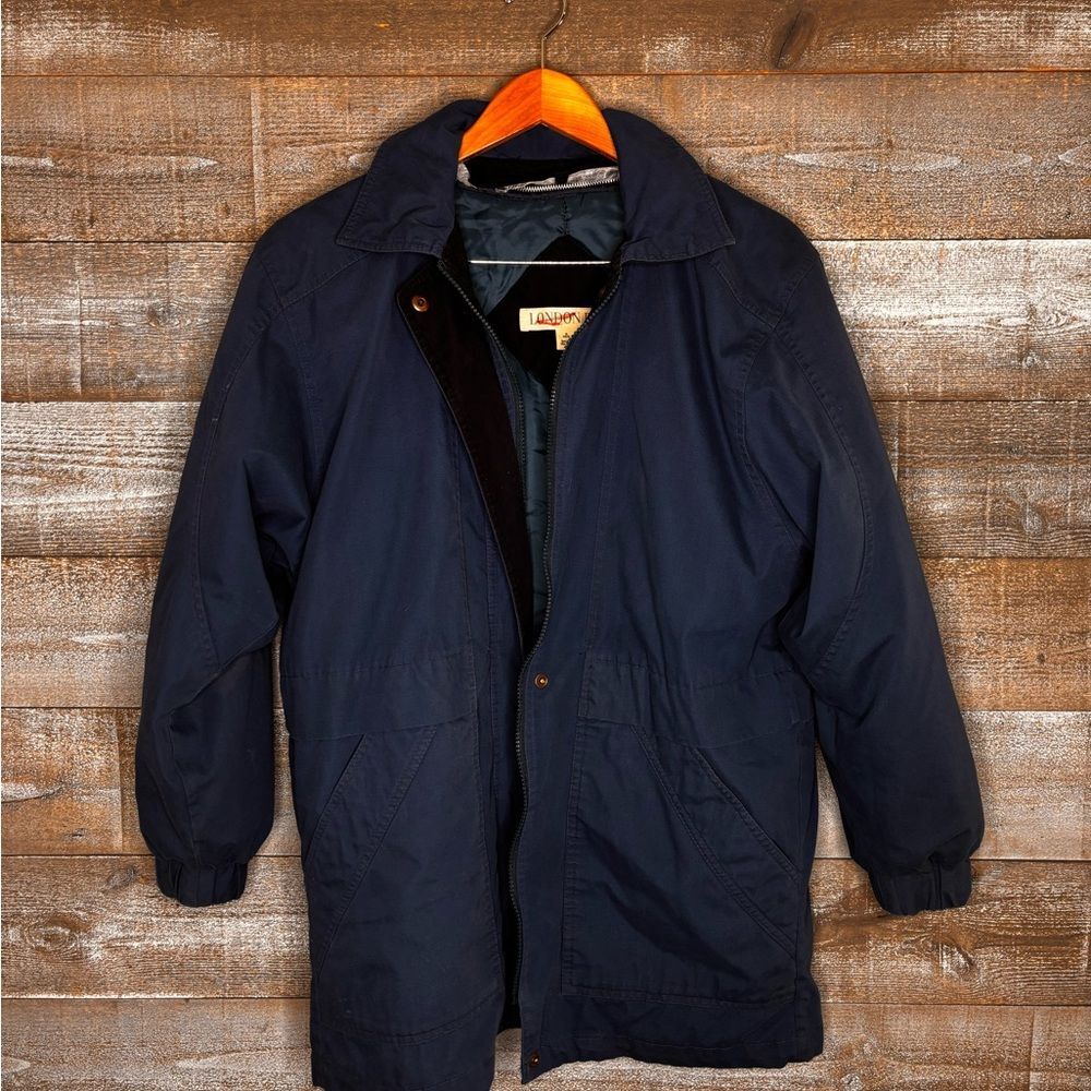 London Fog small womens blue zip up winter Jacket bomber coat